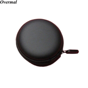 Portable Case for headphones case Mini Zippered Round Storage Hard Bag Headset box for Earphone Case SD TF Cards Earphone Bag